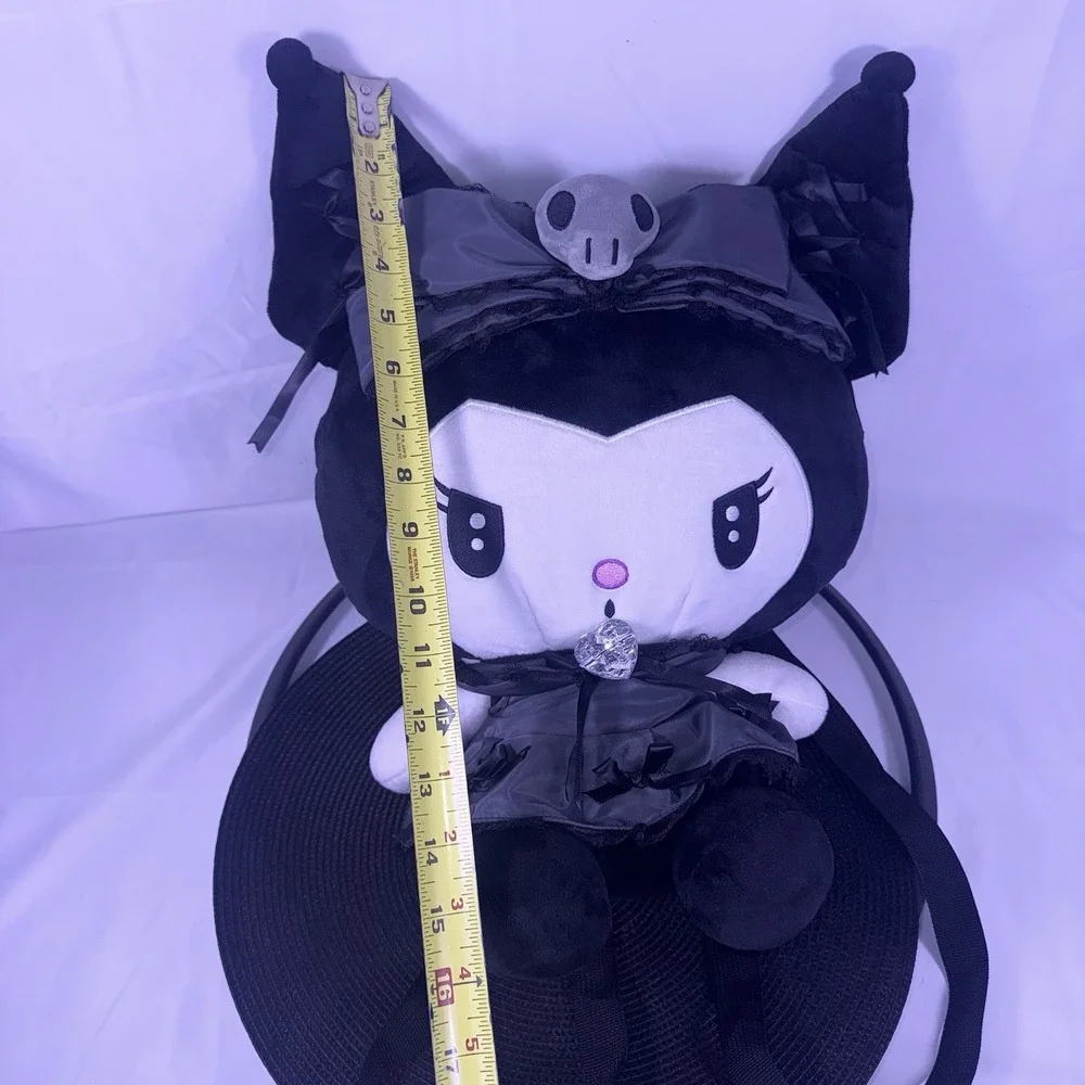 Kuromi NWT Hot Topic Bioworld Sanrio Lolita Black Plush Backpack Bag 16